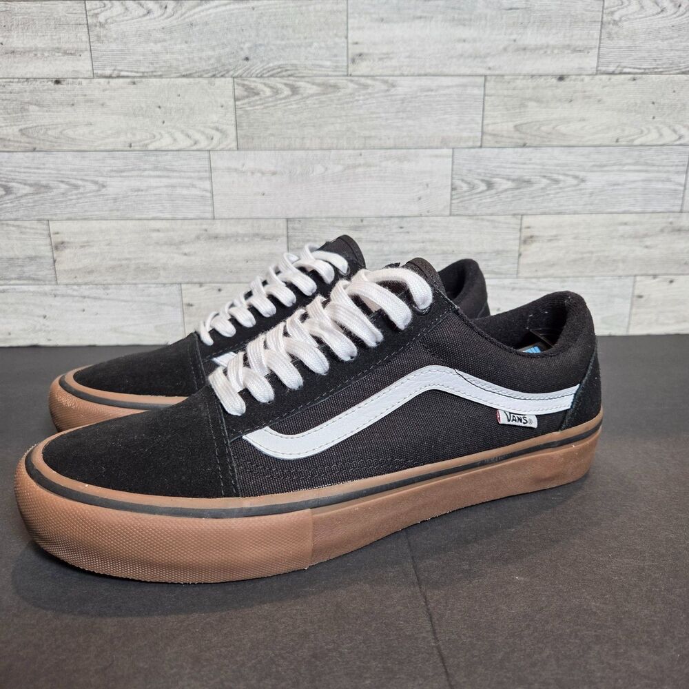 Vans Old Skool Pro Black White Gum Mens 9.5 UltraCush Skate Shoes
